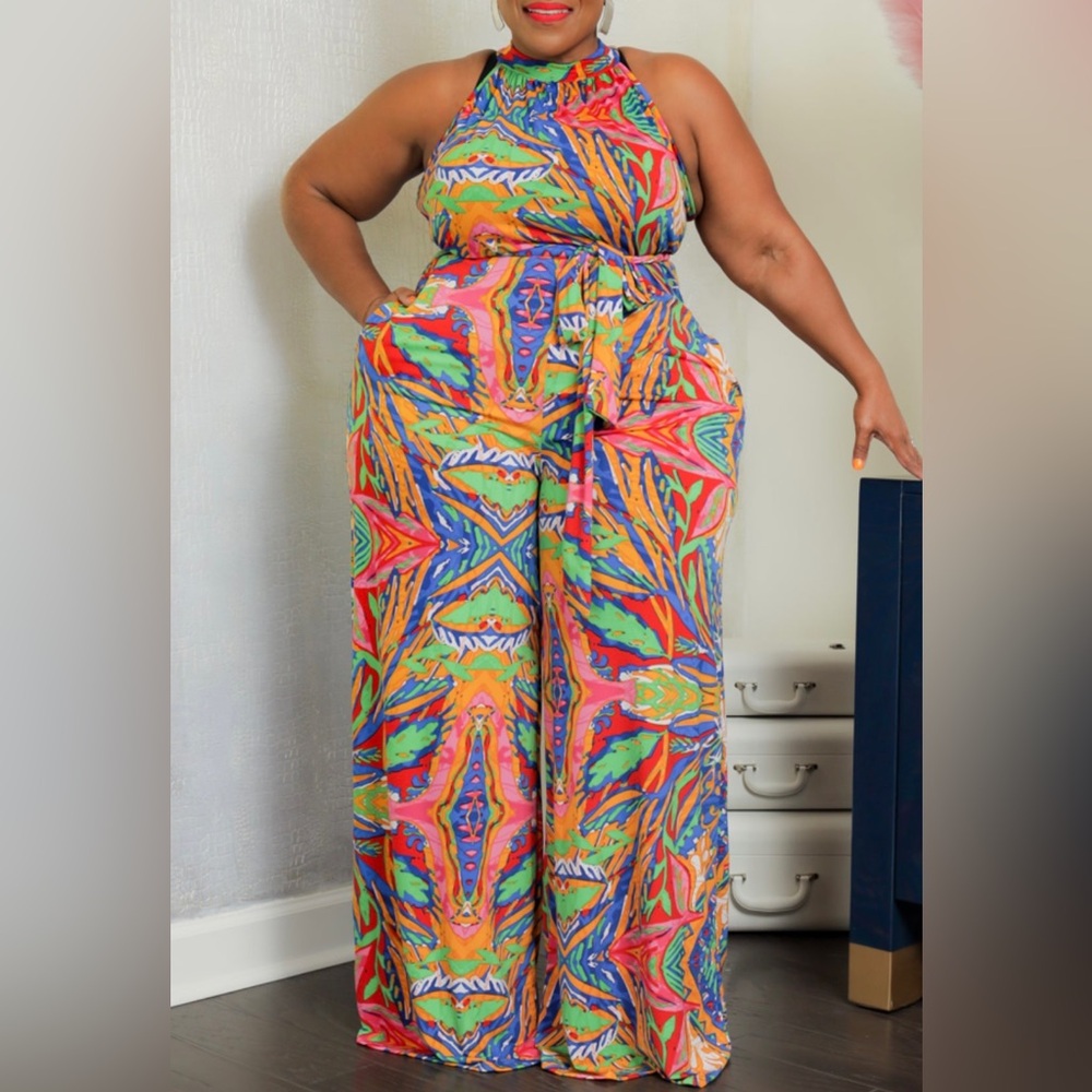 Womens plus size colorful jumpsuit size 1x 2x